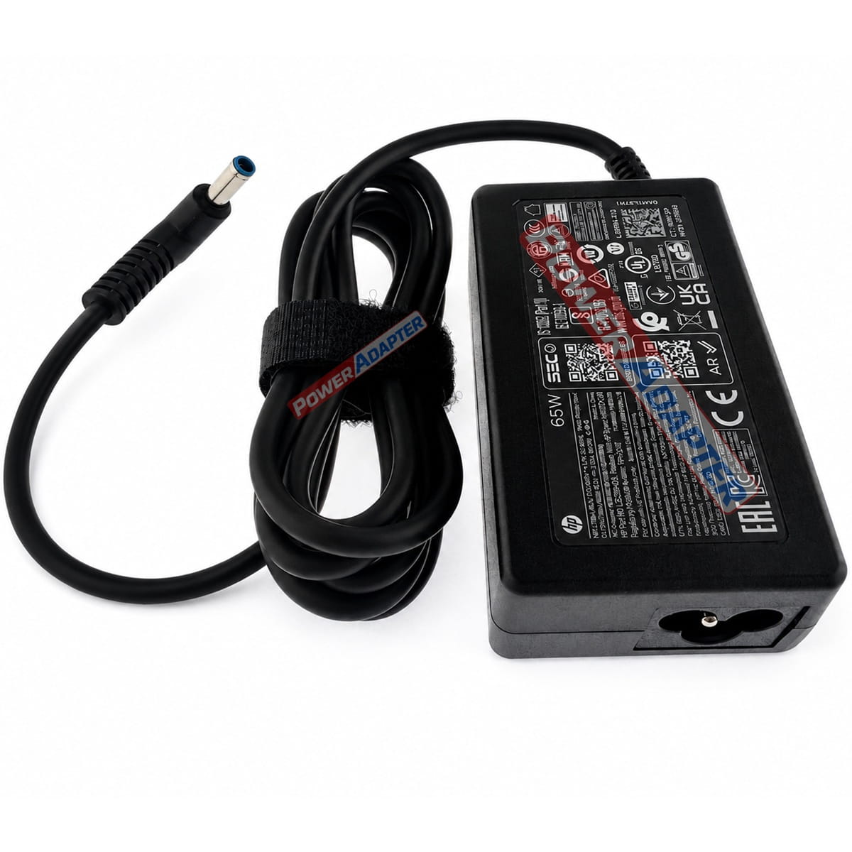 HP 65W Blue Pin Oplader Origineel Zijkant